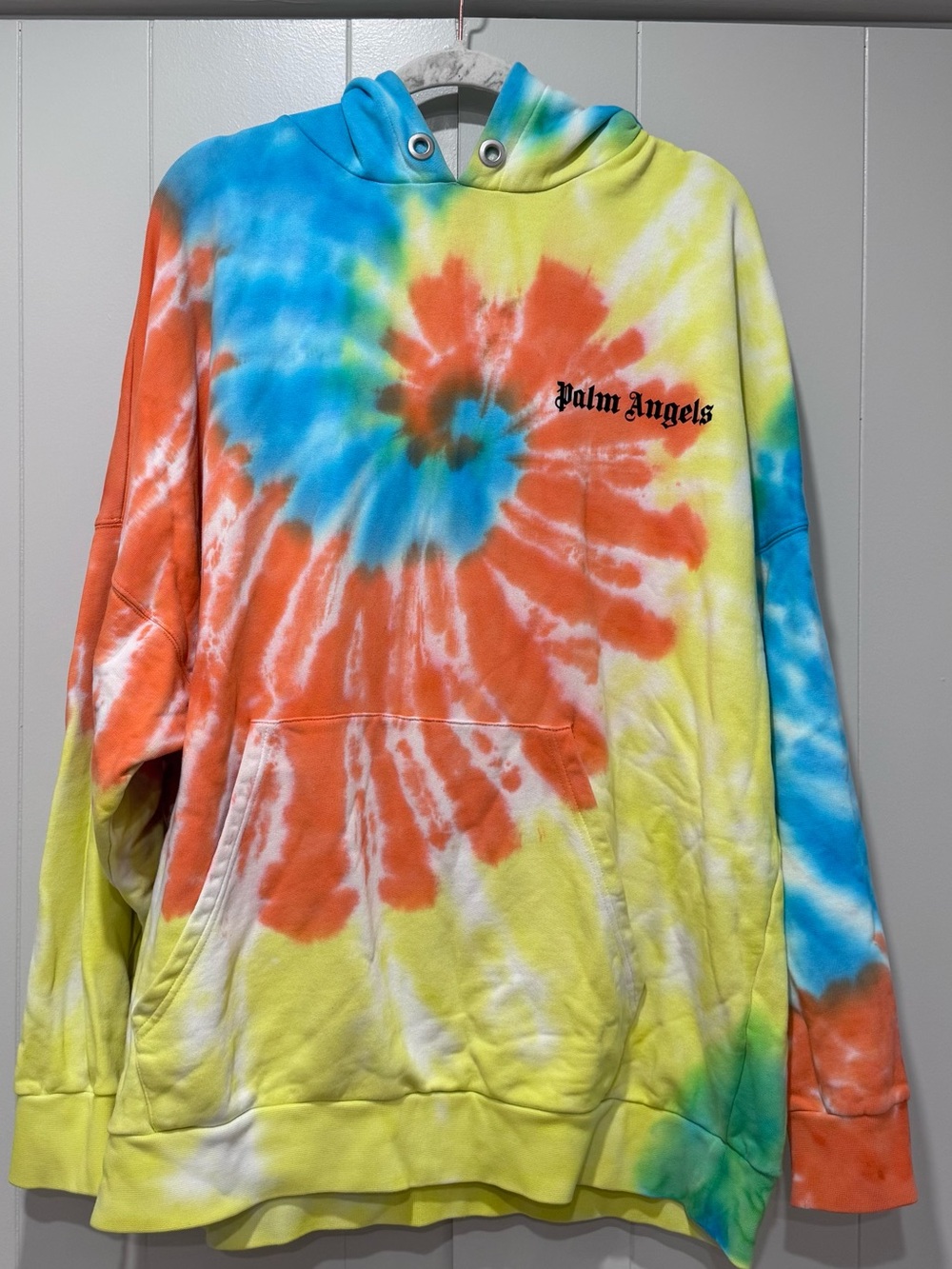 Palm Angels Multicolor Tie Dye Logo Hoodie Men’s XXL 2XL